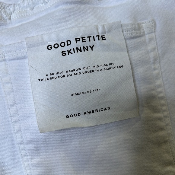Good American Good Petite Skinny Stylish White Jeans. Size 28-32. NWT. - Picture 3 of 5